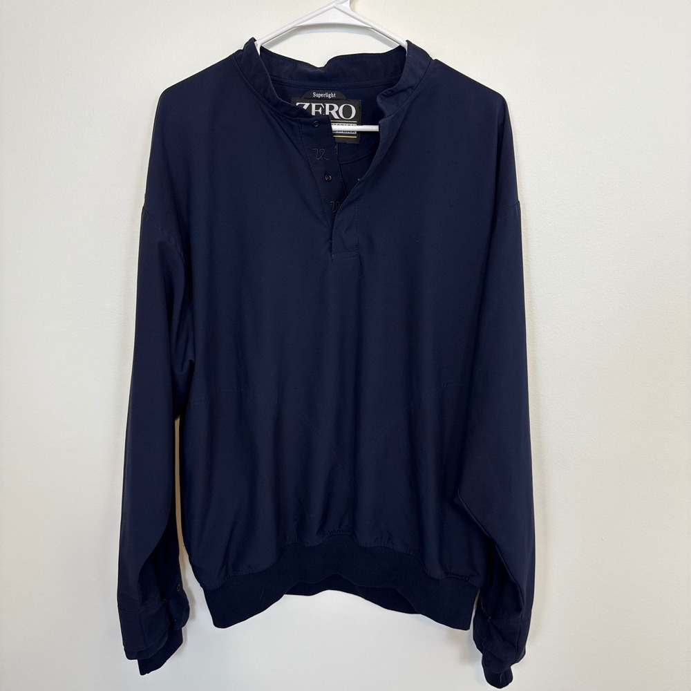 Zero Restriction Superlight Golf Windbreaker Pullover Navy Blue Mens Medium